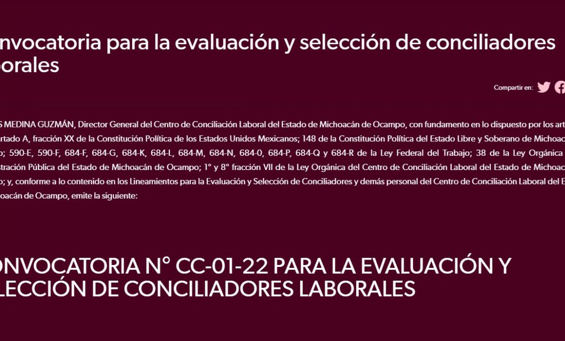 Emite Convocatoria El Centro De Conciliaci N Laboral Para Conciliadores