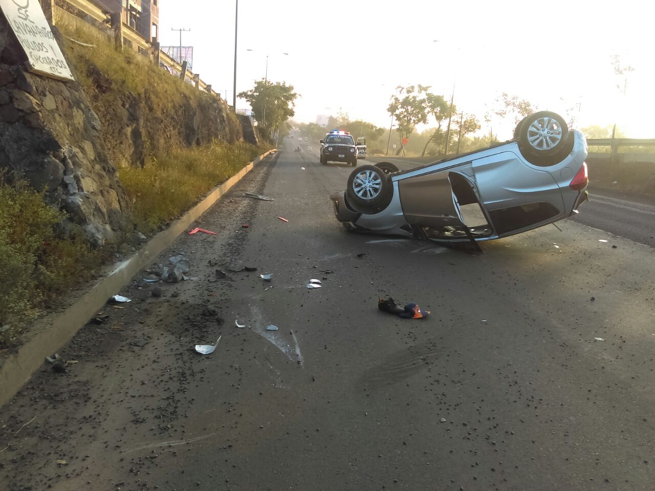 Ocurrió Otra Volcadura En Salida A Quiroga; También Abandonan El Carro