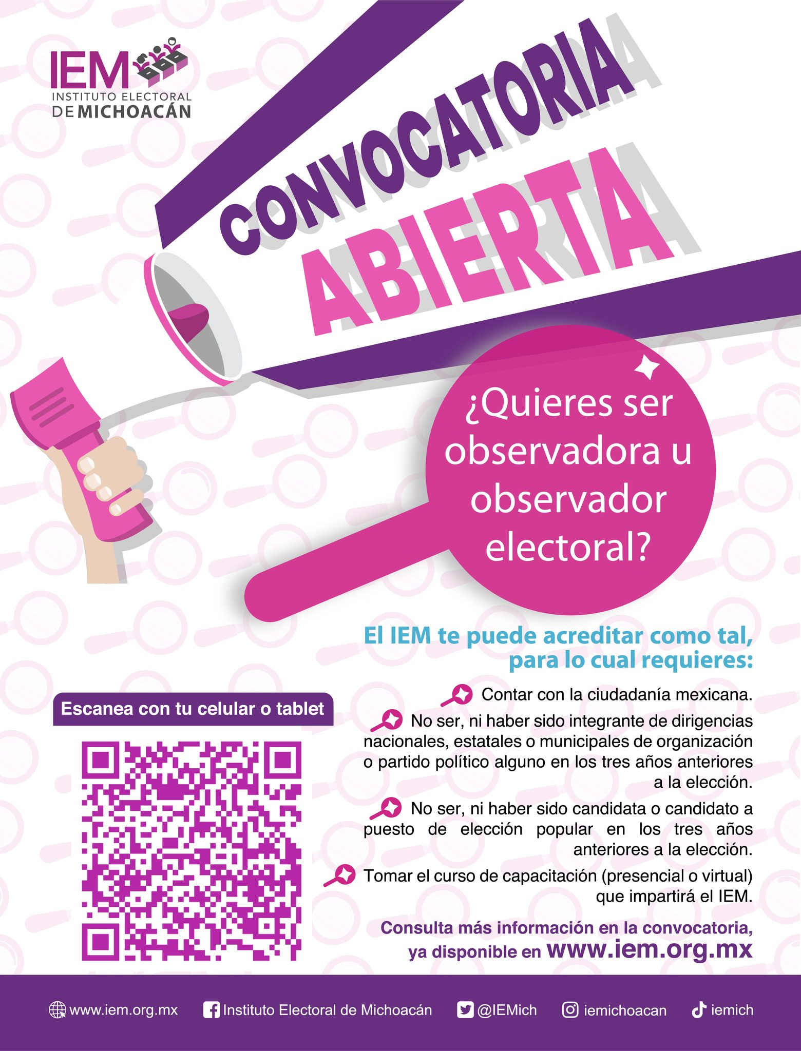 Invita IEM A Participar Como Observador Electoral El 2 De Junio